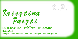 krisztina paszti business card